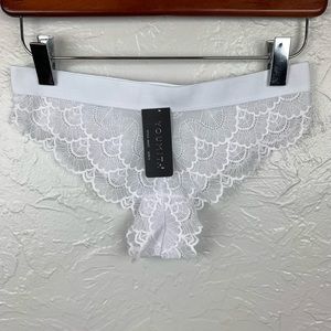 NWT Youmita white lace cheeky underwear/boyshorts